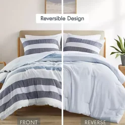 Online Kirklands Home Blake Blue Stripe 3-pc. King Comforter Set