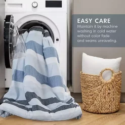 Online Kirklands Home Blake Blue Stripe 3-pc. King Comforter Set