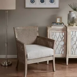 Kirklands Home Blake Cane Back Accent Chair Tan