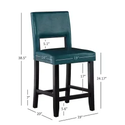 New Kirklands Home Blakely Seat Counter Stool with Black Base Blue