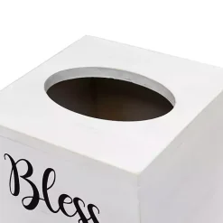 Outlet Kirklands Home Bless You Wood Tissue Box Cover White