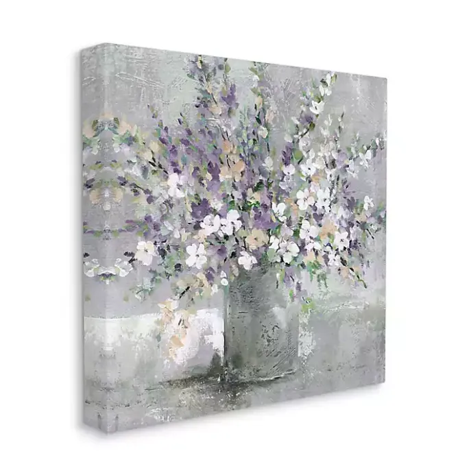 Kirklands Home Blossoming Aster Bouquet Canvas Print, 24x24 in. Gray