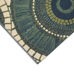 Sale Kirklands Home Blue & Green Circles Indoor/Outdoor Rug, 3x4