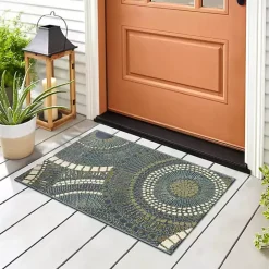 Sale Kirklands Home Blue & Green Circles Indoor/Outdoor Rug, 3x4