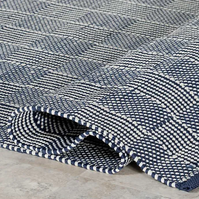 Clearance Kirklands Home Blue & Ivory Checkered Indoor/Outdoor Rug, 4x6