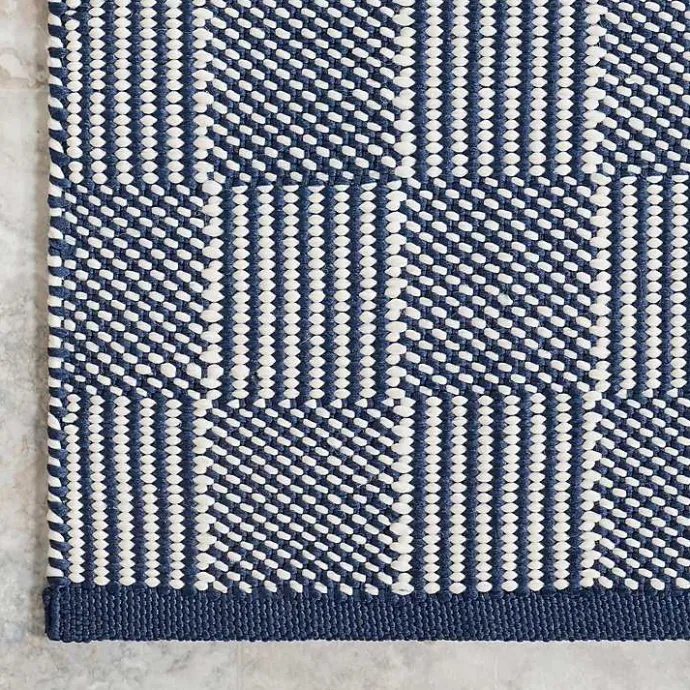 Clearance Kirklands Home Blue & Ivory Checkered Indoor/Outdoor Rug, 4x6