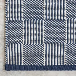 Best Kirklands Home Blue & Ivory Checkered Indoor/Outdoor Runner, 3x8