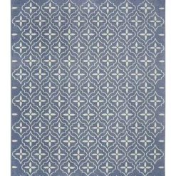 Best Kirklands Home Blue & Ivory Quatrefoil Indoor/Outdoor Rug, 8x10