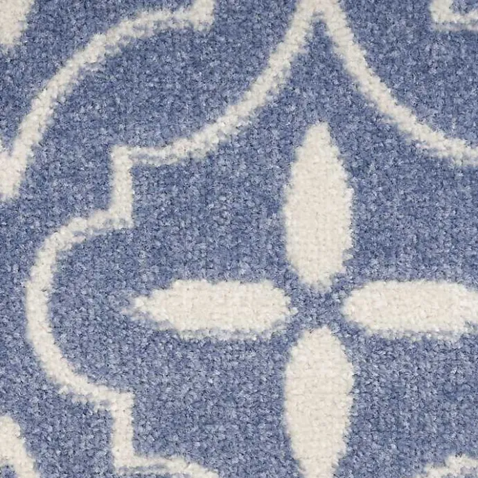 Best Kirklands Home Blue & Ivory Quatrefoil Indoor/Outdoor Rug, 8x10