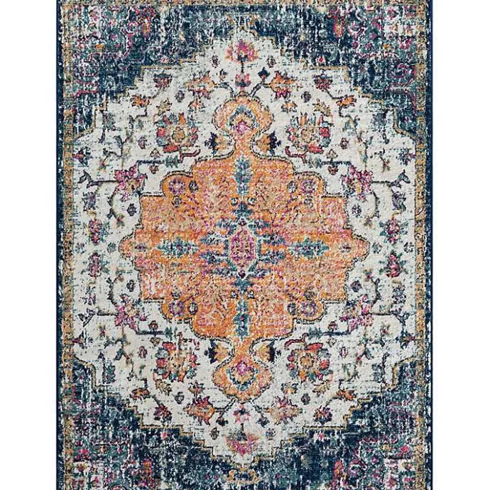 Online Kirklands Home Blue & Orange Boho Medallion Area Rug, 5x7