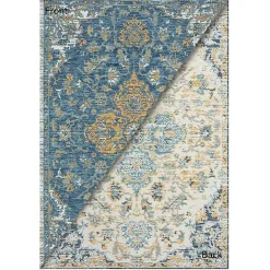 Hot Kirklands Home Blue & Orange Medallion Reversible Area Rug, 8x10