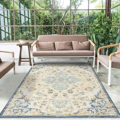 Hot Kirklands Home Blue & Orange Medallion Reversible Area Rug, 8x10