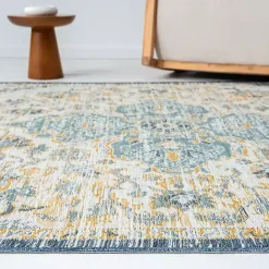 Hot Kirklands Home Blue & Orange Medallion Reversible Area Rug, 8x10
