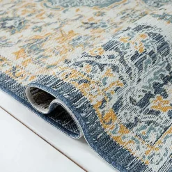 Hot Kirklands Home Blue & Orange Medallion Reversible Area Rug, 8x10