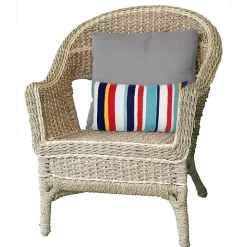 Discount Kirklands Home Blue & Red Lamontage Stripe Outdoor Lumbar Pillow