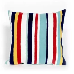 Hot Kirklands Home Blue & Red Lamontage Stripe Outdoor Throw Pillow