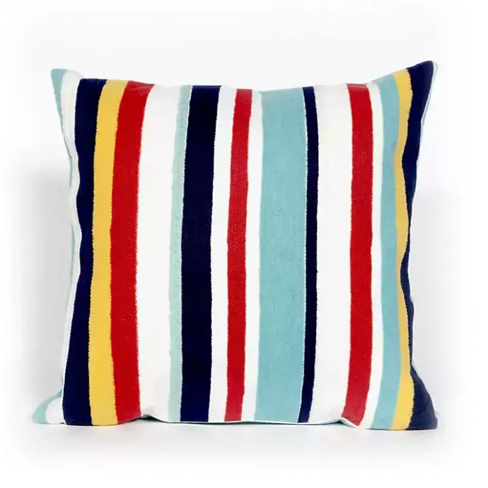 Hot Kirklands Home Blue & Red Lamontage Stripe Outdoor Throw Pillow