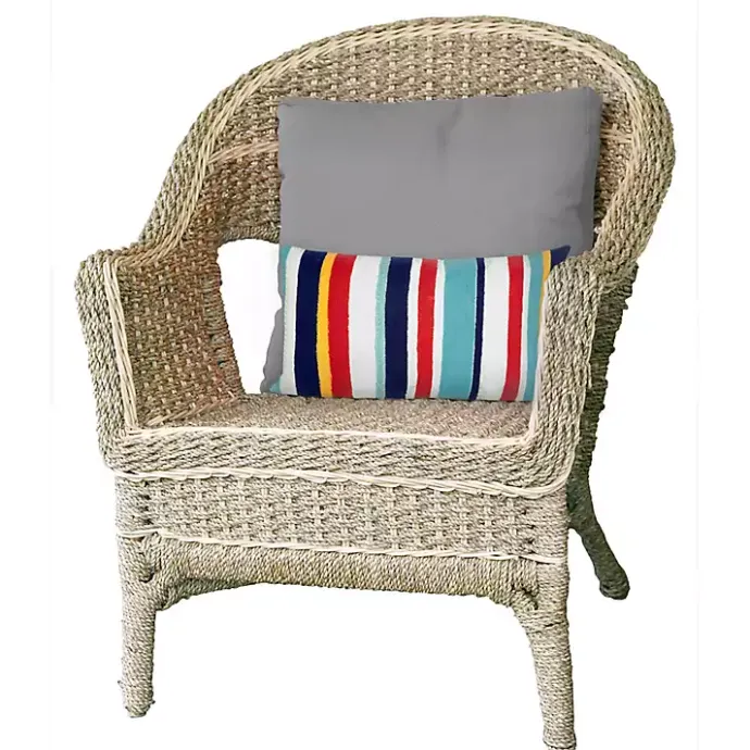 Hot Kirklands Home Blue & Red Lamontage Stripe Outdoor Throw Pillow
