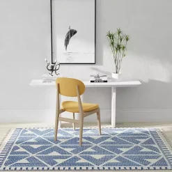 Outlet Kirklands Home & White Geometric Shag Area Rug, 8x10 Blue