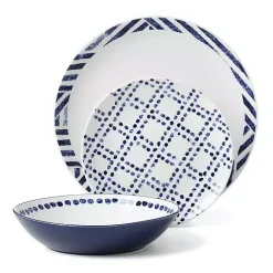 Hot Kirklands Home Blue & White Harbour 12-pc. Dinnerware Set