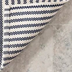 Outlet Kirklands Home Blue & White Pinstripe Indoor/Outdoor Rug, 5x8