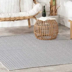 Outlet Kirklands Home Blue & White Pinstripe Indoor/Outdoor Rug, 5x8