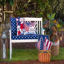 New Kirklands Home Blue & White Stars Outdoor Pillows, Set of 2