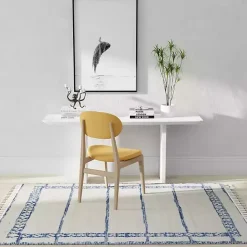 Online Kirklands Home & White Striped Block Border Area Rug, 8x10 Blue