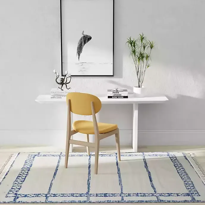 Online Kirklands Home & White Striped Block Border Area Rug, 8x10 Blue