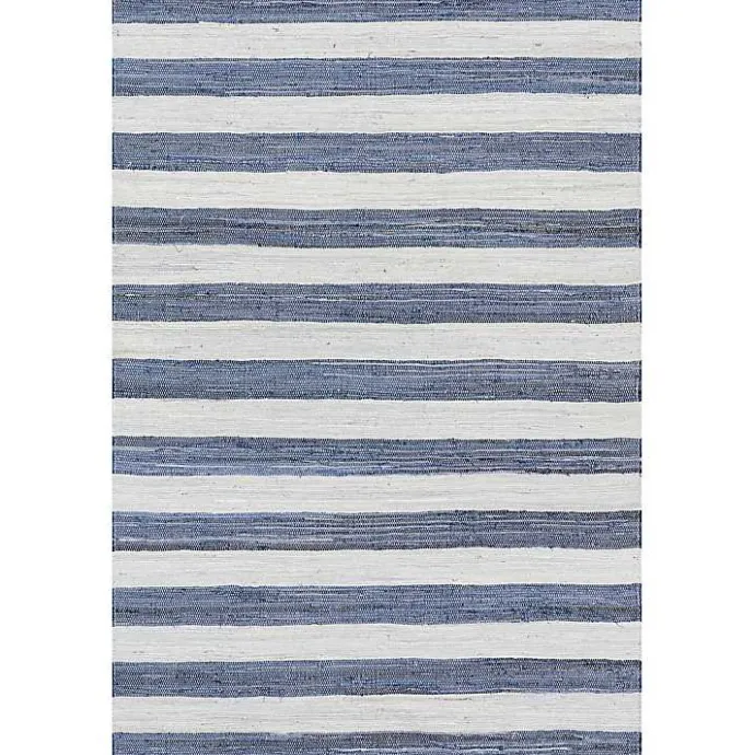 Sale Kirklands Home Blue & White Striped Indoor/Outdoor Rug, 4x6