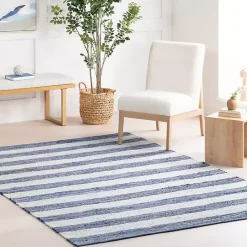 Sale Kirklands Home Blue & White Striped Indoor/Outdoor Rug, 4x6