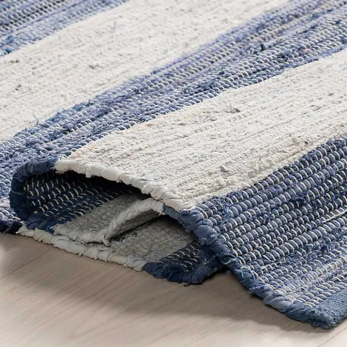 Sale Kirklands Home Blue & White Striped Indoor/Outdoor Rug, 4x6