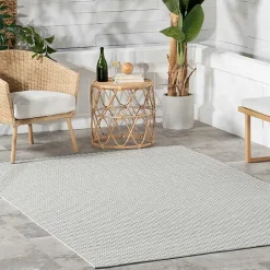 Clearance Kirklands Home Blue & White Trellis Indoor/Outdoor Rug, 5x8