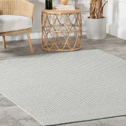 Clearance Kirklands Home Blue & White Trellis Indoor/Outdoor Rug, 5x8