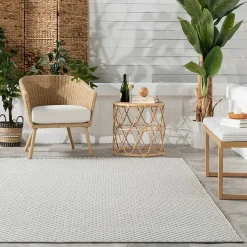 Hot Kirklands Home Blue & White Trellis Indoor/Outdoor Rug, 4x6