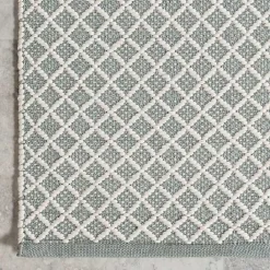 New Kirklands Home Blue & White Trellis Indoor/Outdoor Runner, 3x8