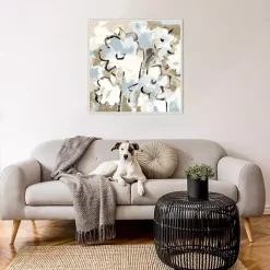 Online Kirklands Home Blue Abstract Floral Framed Canvas Art Print