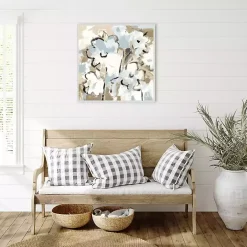 Online Kirklands Home Blue Abstract Floral Framed Canvas Art Print