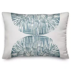 Sale Kirklands Home Blue Abstract Shell Outdoor Lumbar Pillow