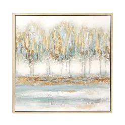 Outlet Kirklands Home Blue Abstract Trees Framed Canvas Art Print