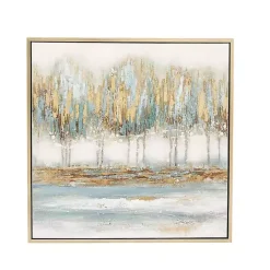 Outlet Kirklands Home Blue Abstract Trees Framed Canvas Art Print
