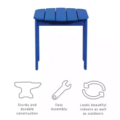 Hot Kirklands Home Acacia Wood Outdoor Adirondack End Table Blue