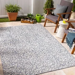 New Kirklands Home Blue Amur Outdoor Rug, 9x12