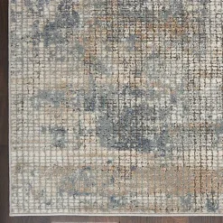 New Kirklands Home Blue and Beige Tally Textured Area Rug, 5x7