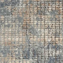 New Kirklands Home Blue and Beige Tally Textured Area Rug, 5x7