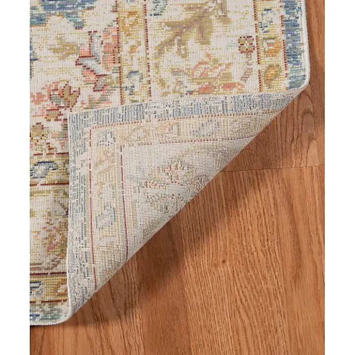 Best Kirklands Home Blue and Beige Vintage Border Area Rug, 2x3
