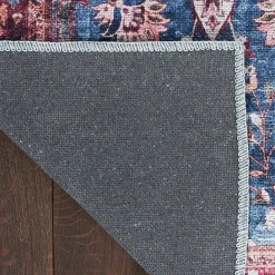 Clearance Kirklands Home and Brick Floral Washable Area Rug, 5x7 Blue