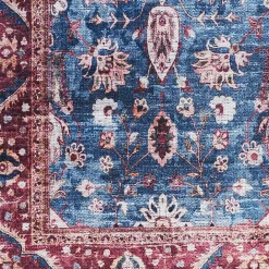Clearance Kirklands Home and Brick Floral Washable Area Rug, 5x7 Blue