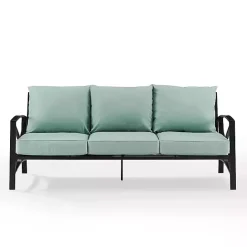 Hot Kirklands Home and Bronze Kaplan X-Arm Outdoor Sofa Blue