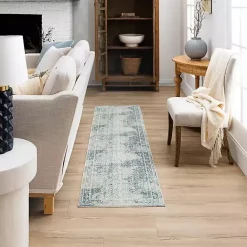 Online Kirklands Home Blue and Cream Blackwell Runner, 2x10